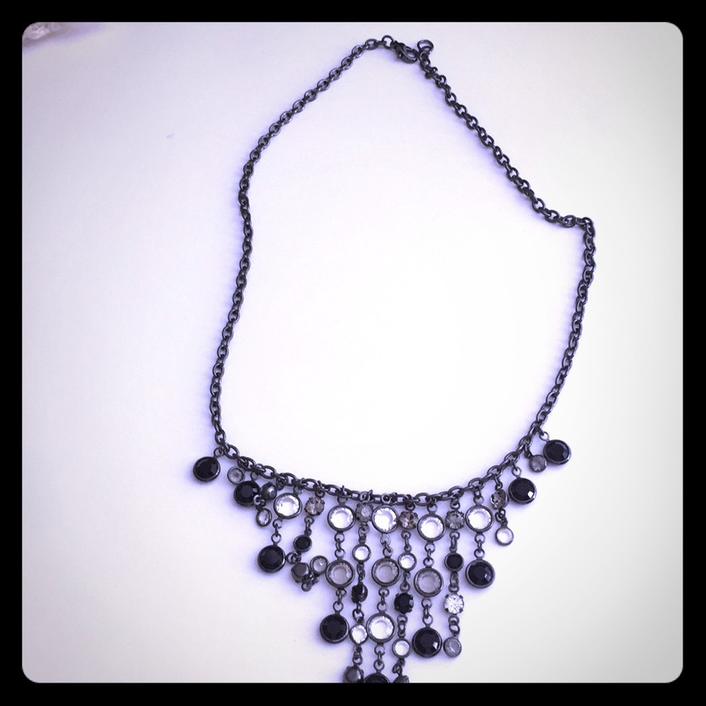 Black and Clear stones necklace